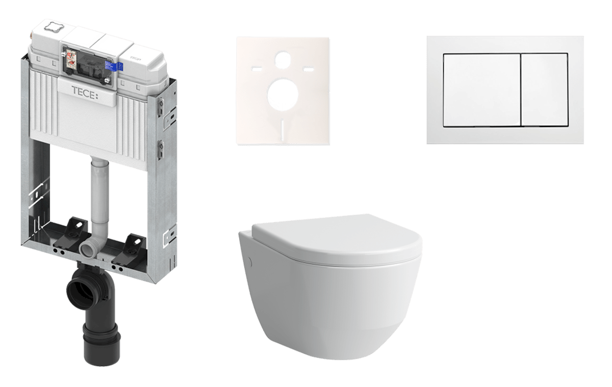 Cenově zvýhodněný závěsný WC set TECE k zazdění + WC Laufen Laufen Pro KMPLPROAT Tece