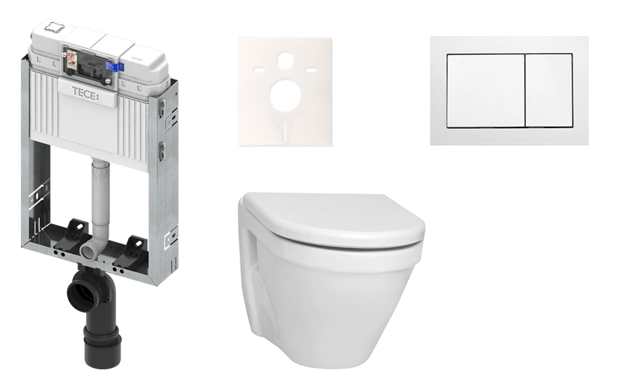 Cenově zvýhodněný závěsný WC set TECE k zazdění + WC Vitra S50 KMPLS50T Tece