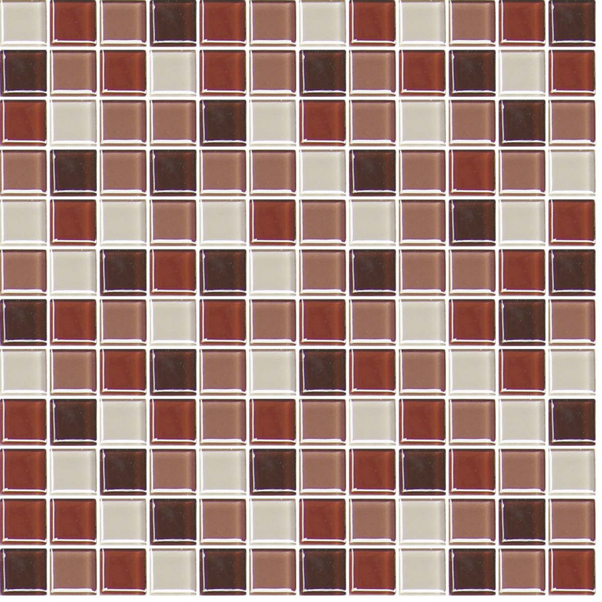 Skleněná mozaika Premium Mosaic hnědá 30x30 cm lesk MOS25MIX6 Premium Mosaic