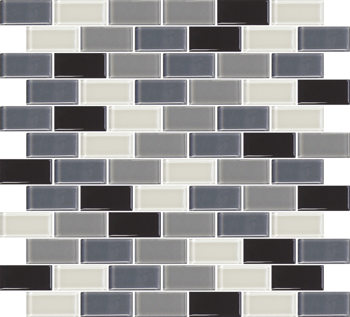 Skleněná mozaika Premium Mosaic šedá 31x33 cm lesk MOS5025MIX1 Premium Mosaic