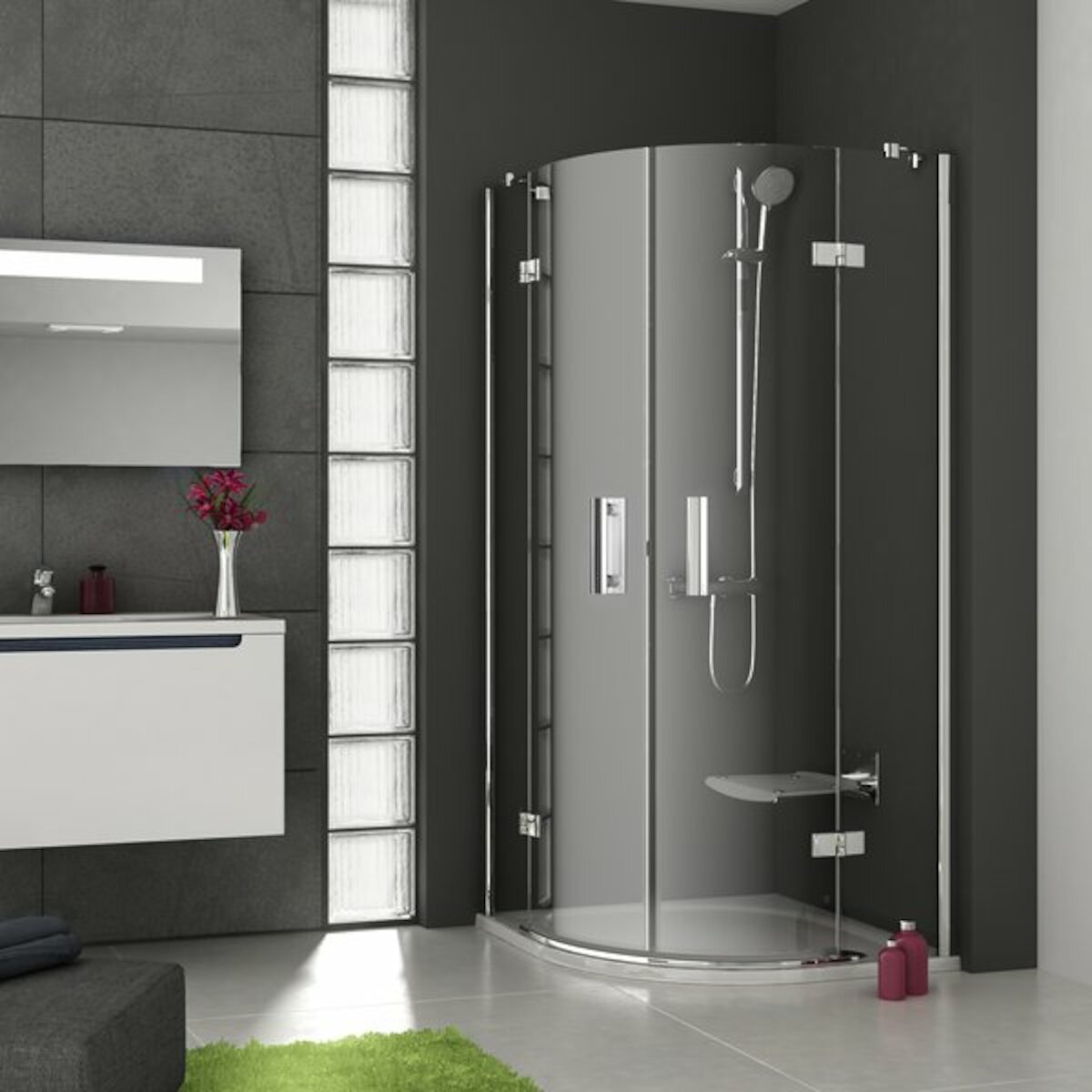 Sprchový kout čtvrtkruh 80x80 cm Ravak Smartline 3S244A00Y1 Ravak