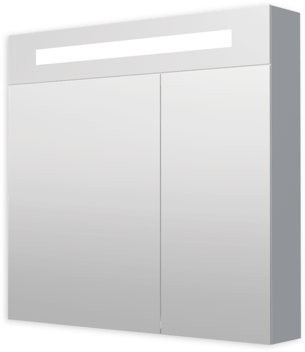 Zrcadlová skříňka s osvětlením Naturel Iluxit 80x75 cm MDF šedostříbrná GALZS80LED Naturel