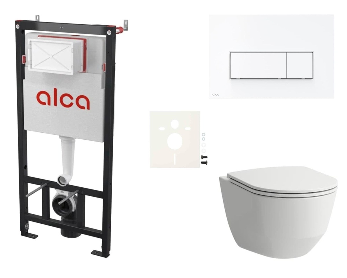 Cenově zvýhodněný závěsný WC set Alca do lehkých stěn / předstěnová montáž+ WC Laufen SIKOASL7 Laufen