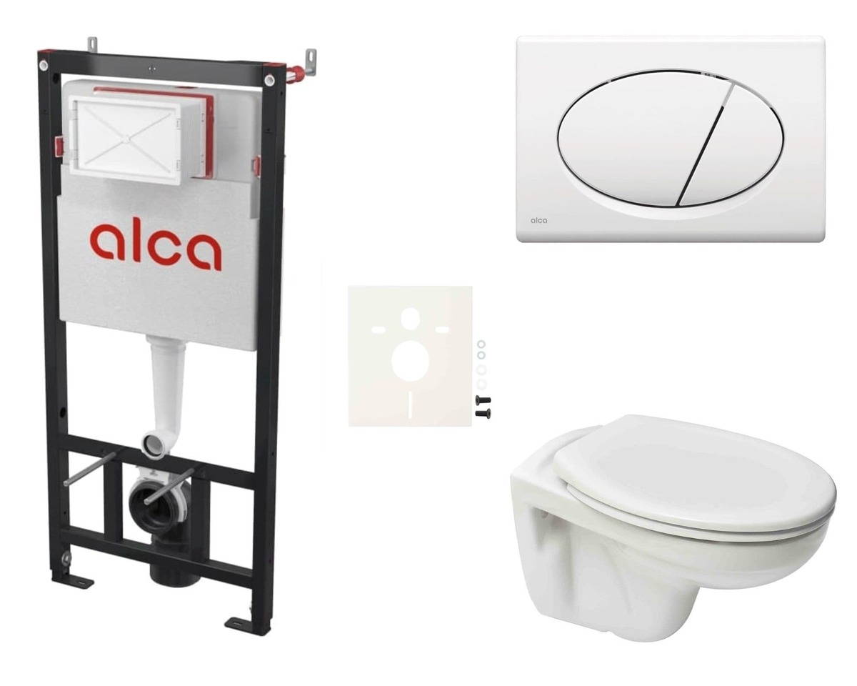 Cenově zvýhodněný závěsný WC set Alca do lehkých stěn / předstěnová montáž+ WC S-Line S-line Pro SIKOASP1 S-Line