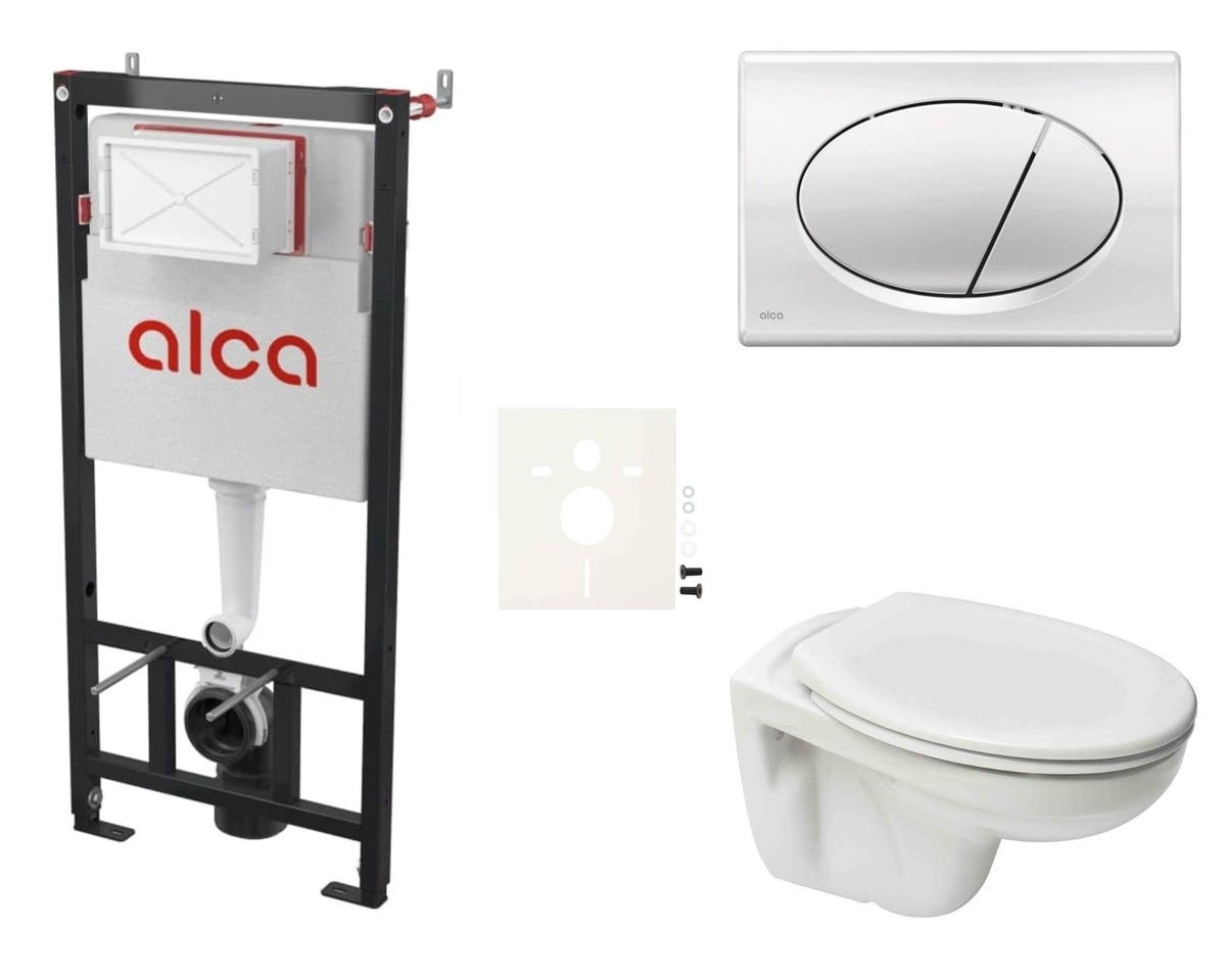 Cenově zvýhodněný závěsný WC set Alca do lehkých stěn / předstěnová montáž+ WC S-Line S-line Pro SIKOASP2 S-Line