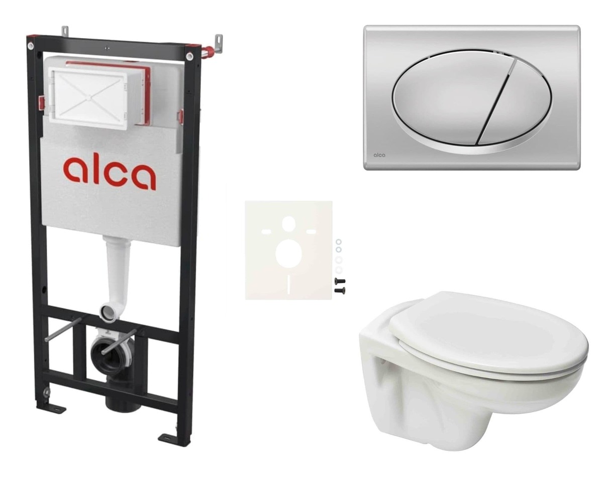 Cenově zvýhodněný závěsný WC set Alca do lehkých stěn / předstěnová montáž+ WC S-Line S-line Pro SIKOASP3 S-Line