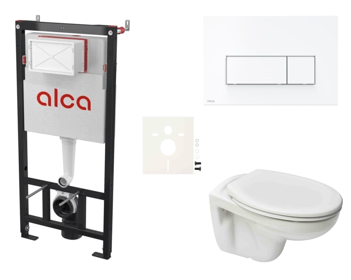 Cenově zvýhodněný závěsný WC set Alca do lehkých stěn / předstěnová montáž+ WC S-Line S-line Pro SIKOASP7 S-Line