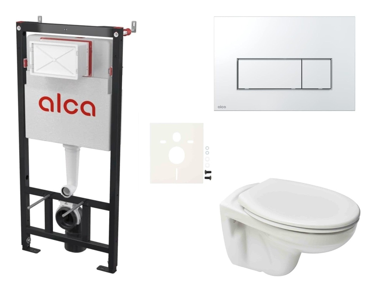 Cenově zvýhodněný závěsný WC set Alca do lehkých stěn / předstěnová montáž+ WC S-Line S-line Pro SIKOASP8 S-Line