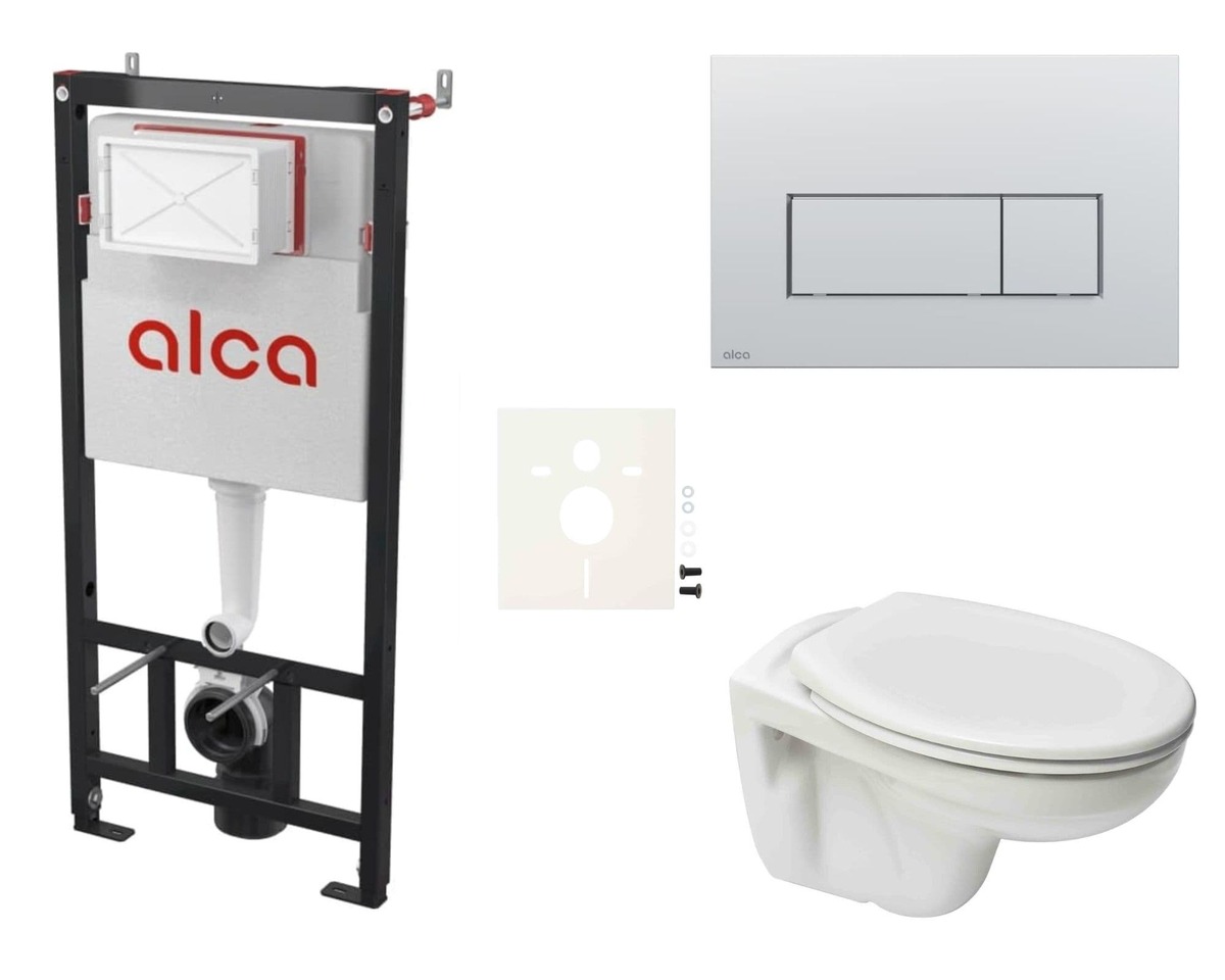 Cenově zvýhodněný závěsný WC set Alca do lehkých stěn / předstěnová montáž+ WC S-Line S-line Pro SIKOASP9 S-Line