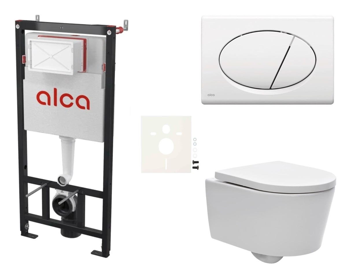 Cenově zvýhodněný závěsný WC set Alca do lehkých stěn / předstěnová montáž+ WC SAT Brevis SIKOASW1 SAT