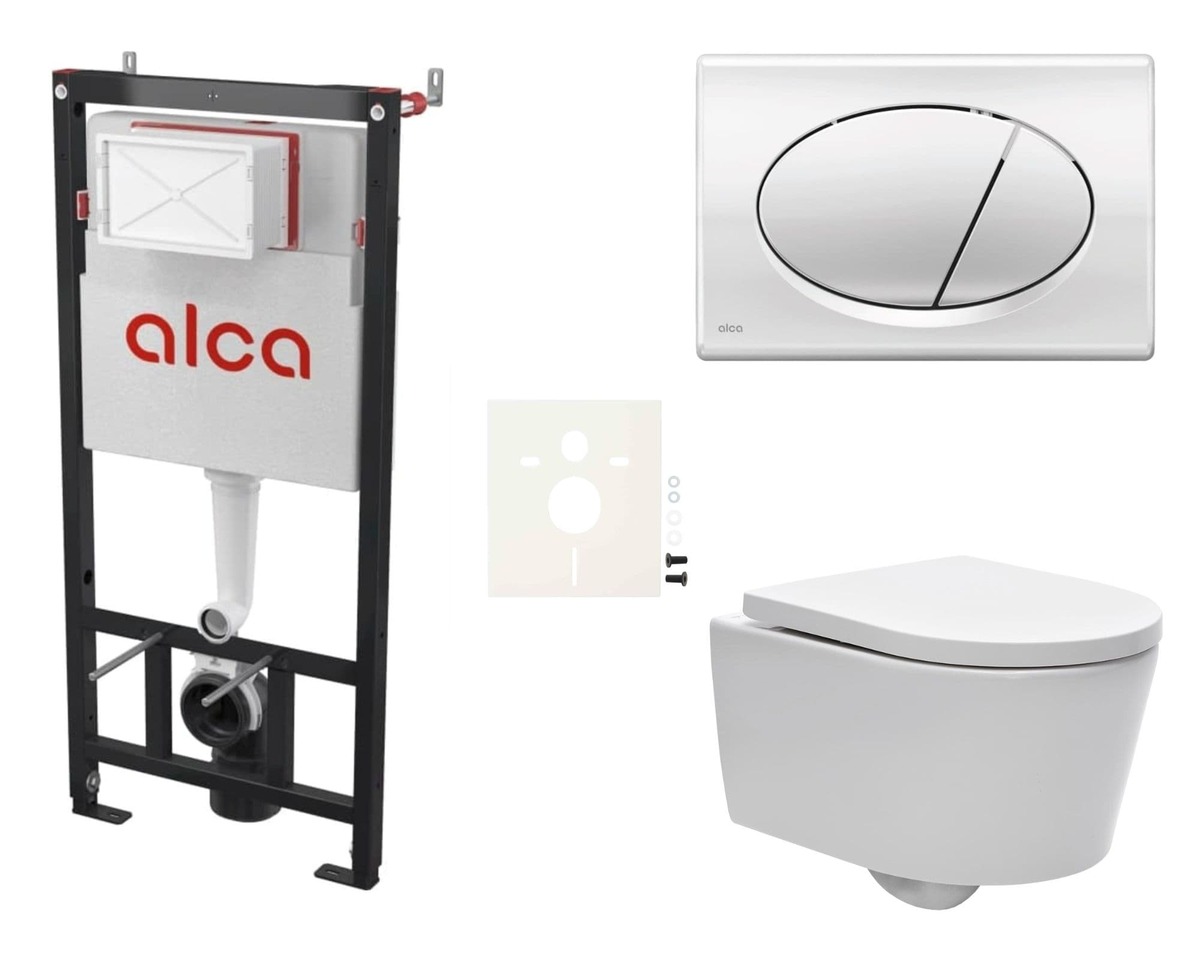 Cenově zvýhodněný závěsný WC set Alca do lehkých stěn / předstěnová montáž+ WC SAT Brevis SIKOASW2 SAT