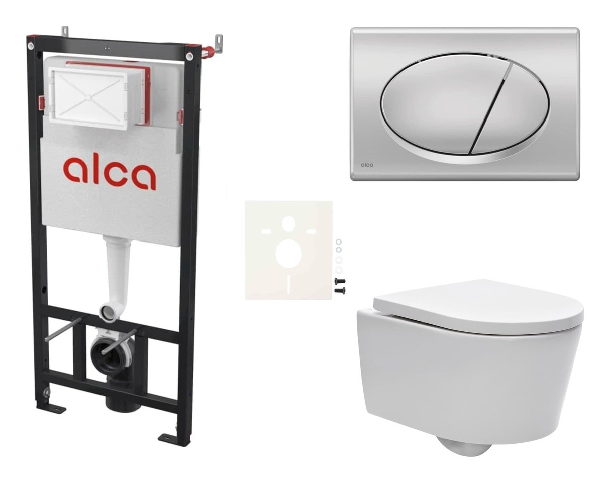 Cenově zvýhodněný závěsný WC set Alca do lehkých stěn / předstěnová montáž+ WC SAT Brevis SIKOASW3 SAT