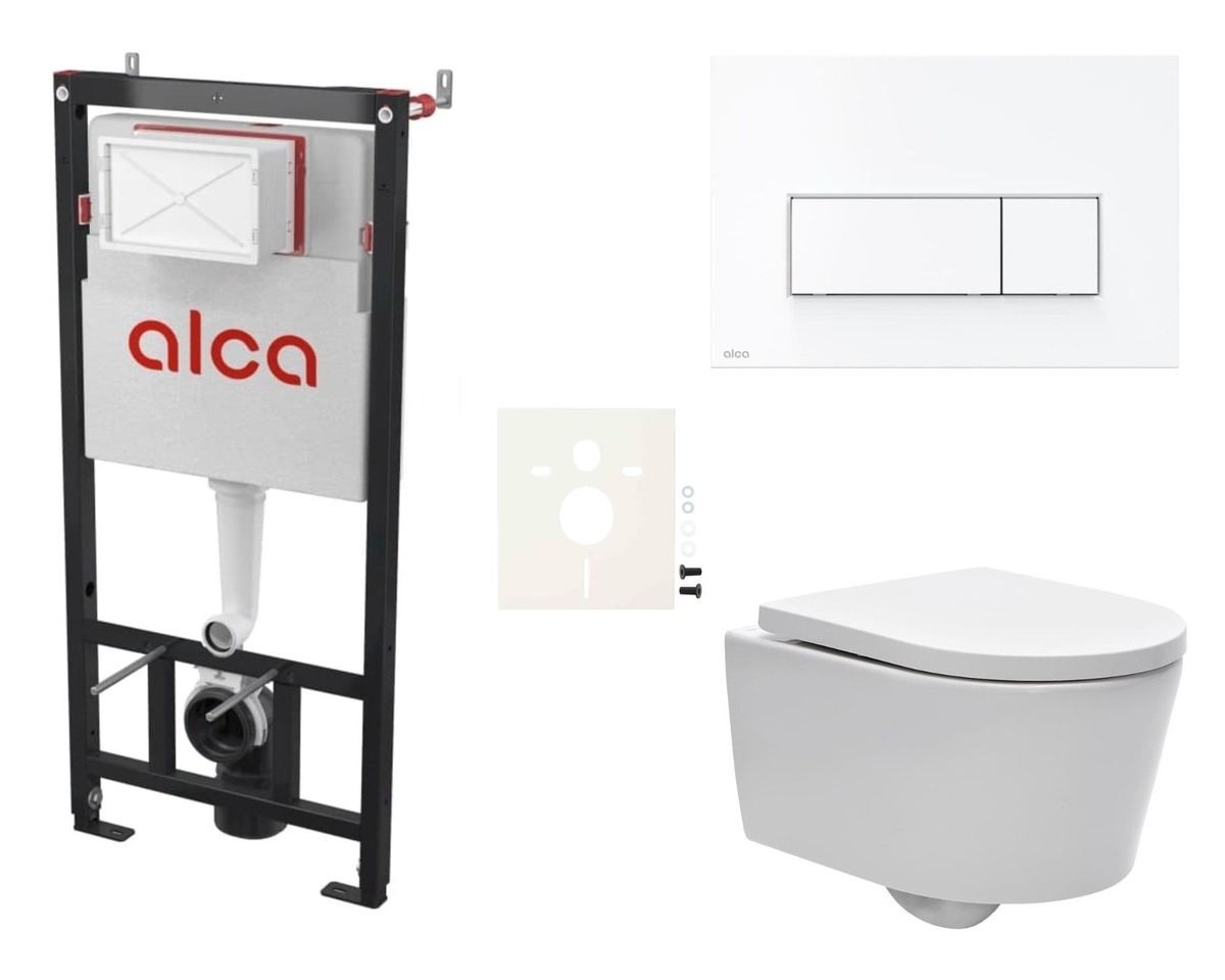Cenově zvýhodněný závěsný WC set Alca do lehkých stěn / předstěnová montáž+ WC SAT Brevis SIKOASW7 SAT