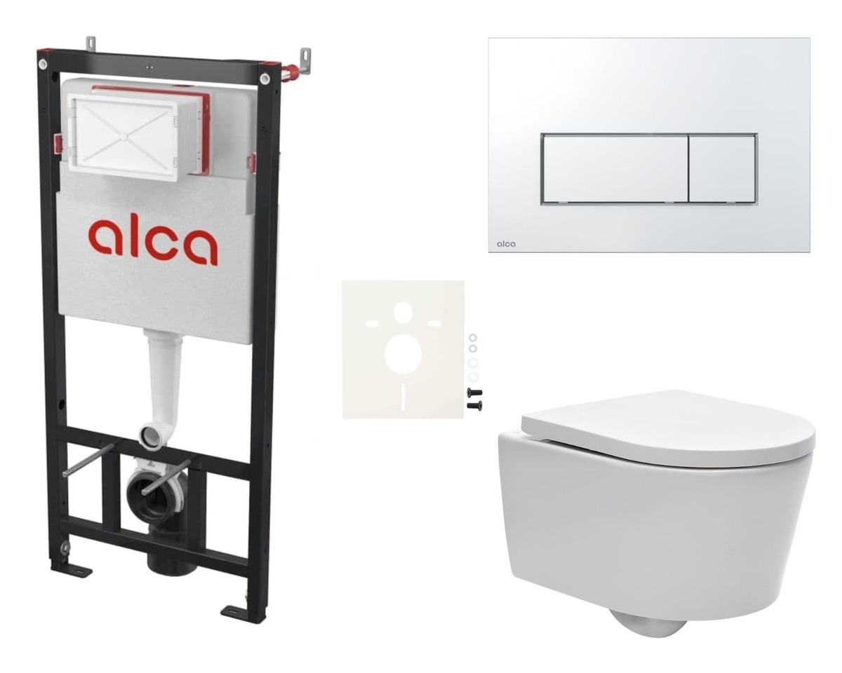 Cenově zvýhodněný závěsný WC set Alca do lehkých stěn / předstěnová montáž+ WC SAT Brevis SIKOASW8 SAT
