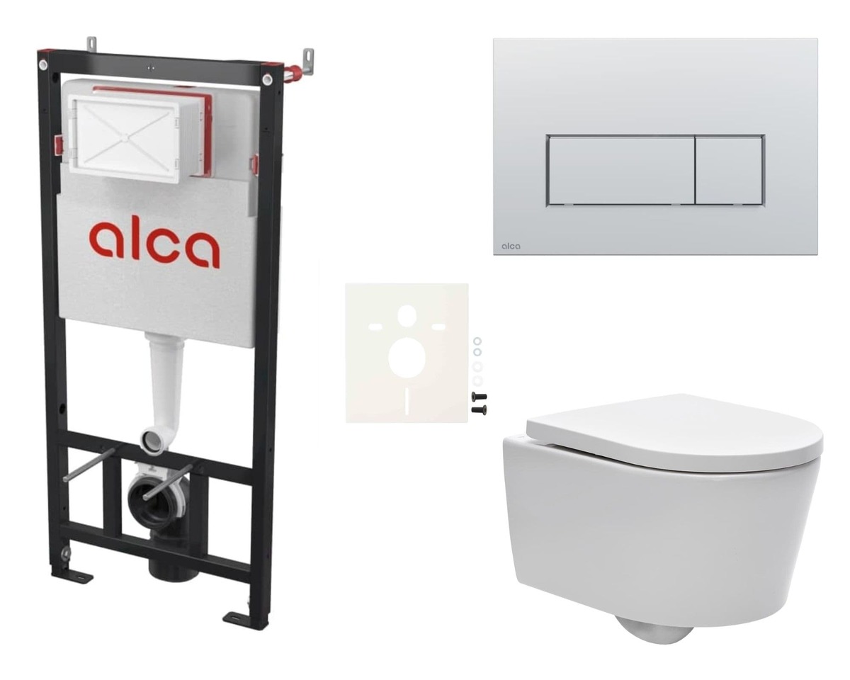 Cenově zvýhodněný závěsný WC set Alca do lehkých stěn / předstěnová montáž+ WC SAT Brevis SIKOASW9 SAT
