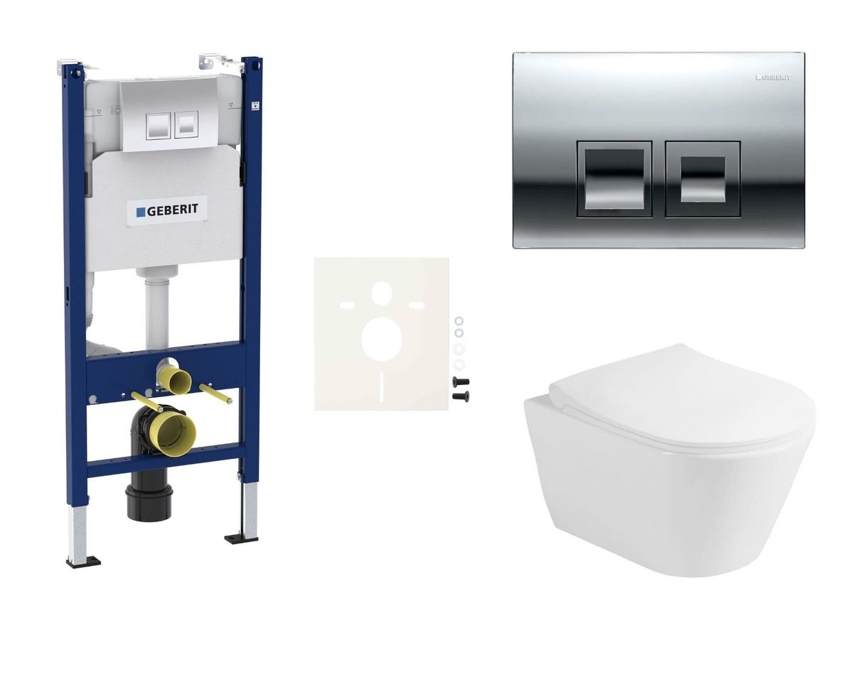 Cenově zvýhodněný závěsný WC set Geberit do lehkých stěn / předstěnová montáž+ WC Glacera Ava SIKOGESAVAD35 NO BRAND