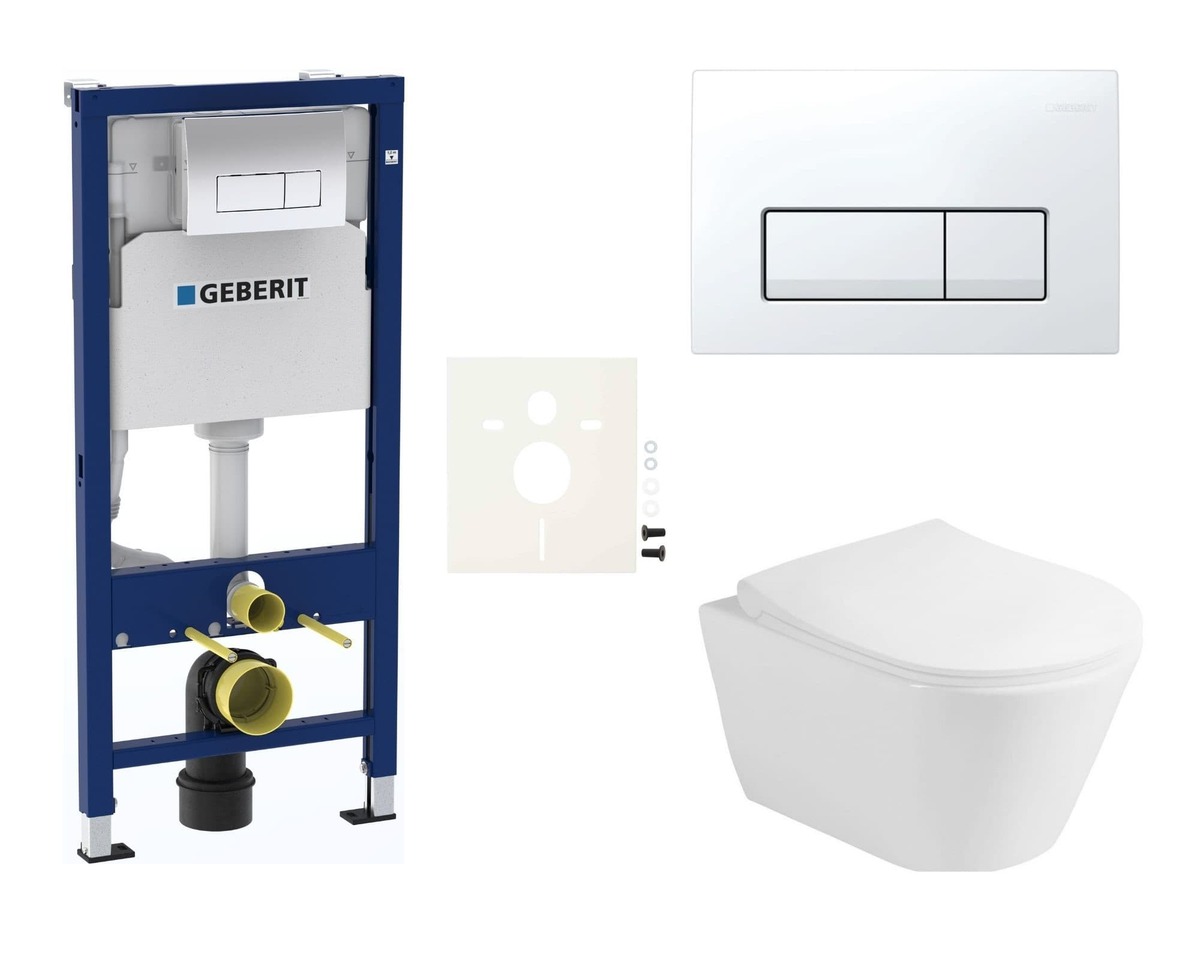 Cenově zvýhodněný závěsný WC set Geberit do lehkých stěn / předstěnová montáž+ WC Glacera Ava SIKOGESAVAD50 NO BRAND
