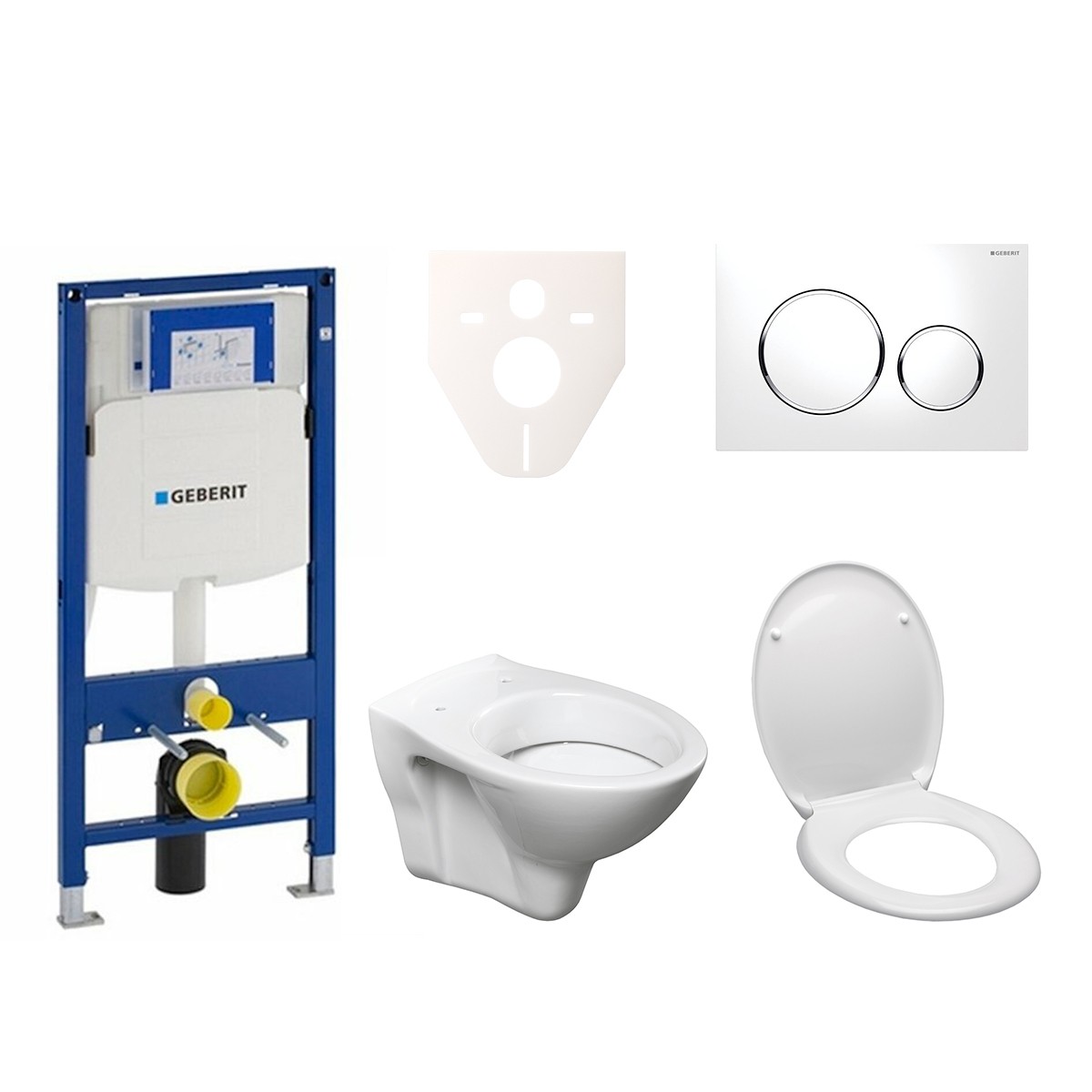 Cenově zvýhodněný závěsný WC set Geberit do lehkých stěn / předstěnová montáž+ WC S-Line S-line Pro 111.300.00.5ND4 S-Line
