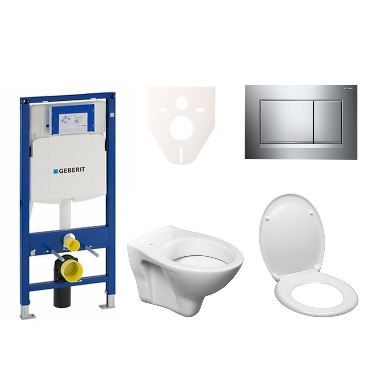Cenově zvýhodněný závěsný WC set Geberit do lehkých stěn / předstěnová montáž+ WC S-Line S-line Pro 111.300.00.5ND6 S-Line
