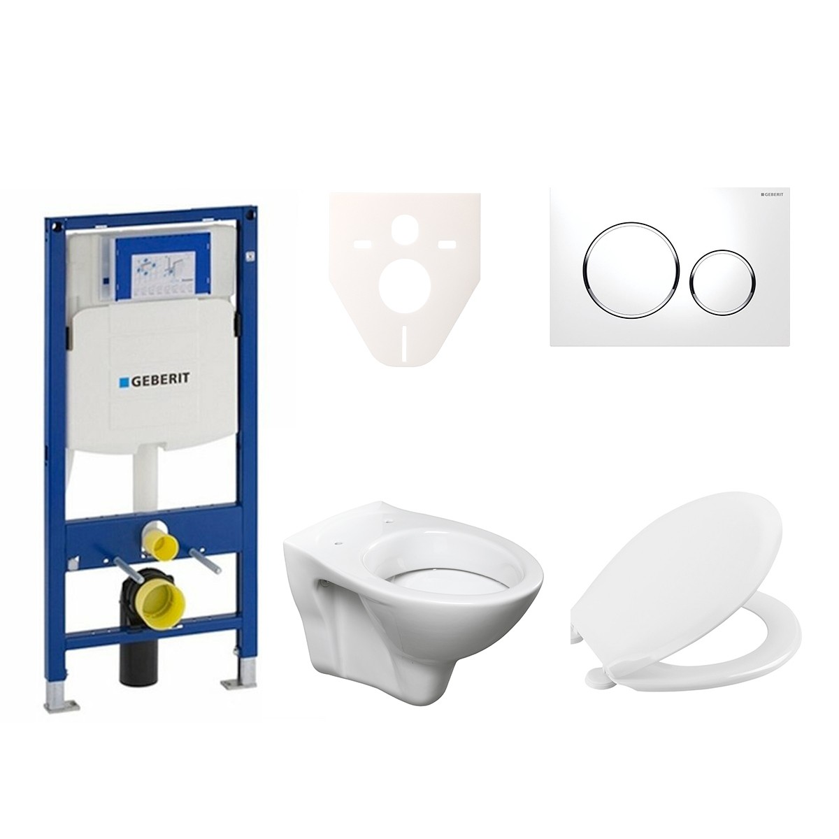 Cenově zvýhodněný závěsný WC set Geberit do lehkých stěn / předstěnová montáž+ WC S-Line S-line Pro 111.300.00.5NR4 S-Line