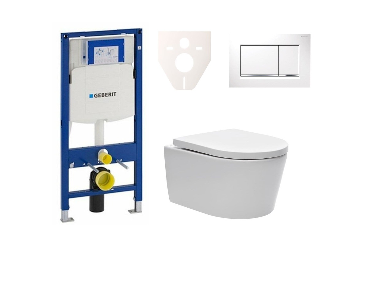 Cenově zvýhodněný závěsný WC set Geberit do lehkých stěn / předstěnová montáž+ WC SAT Brevis SIKOGES3W5 SAT