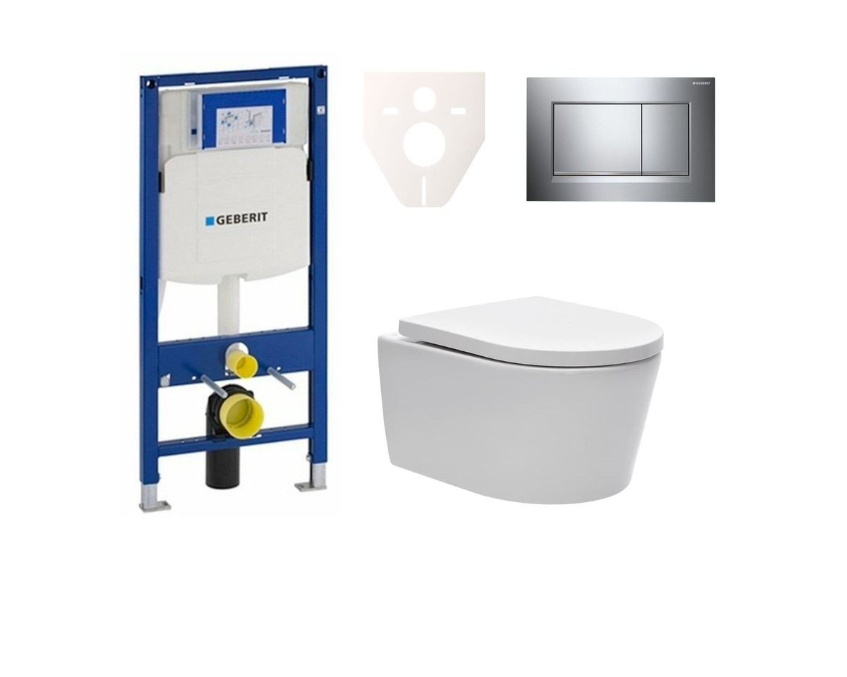 Cenově zvýhodněný závěsný WC set Geberit do lehkých stěn / předstěnová montáž+ WC SAT Brevis SIKOGES3W6 SAT