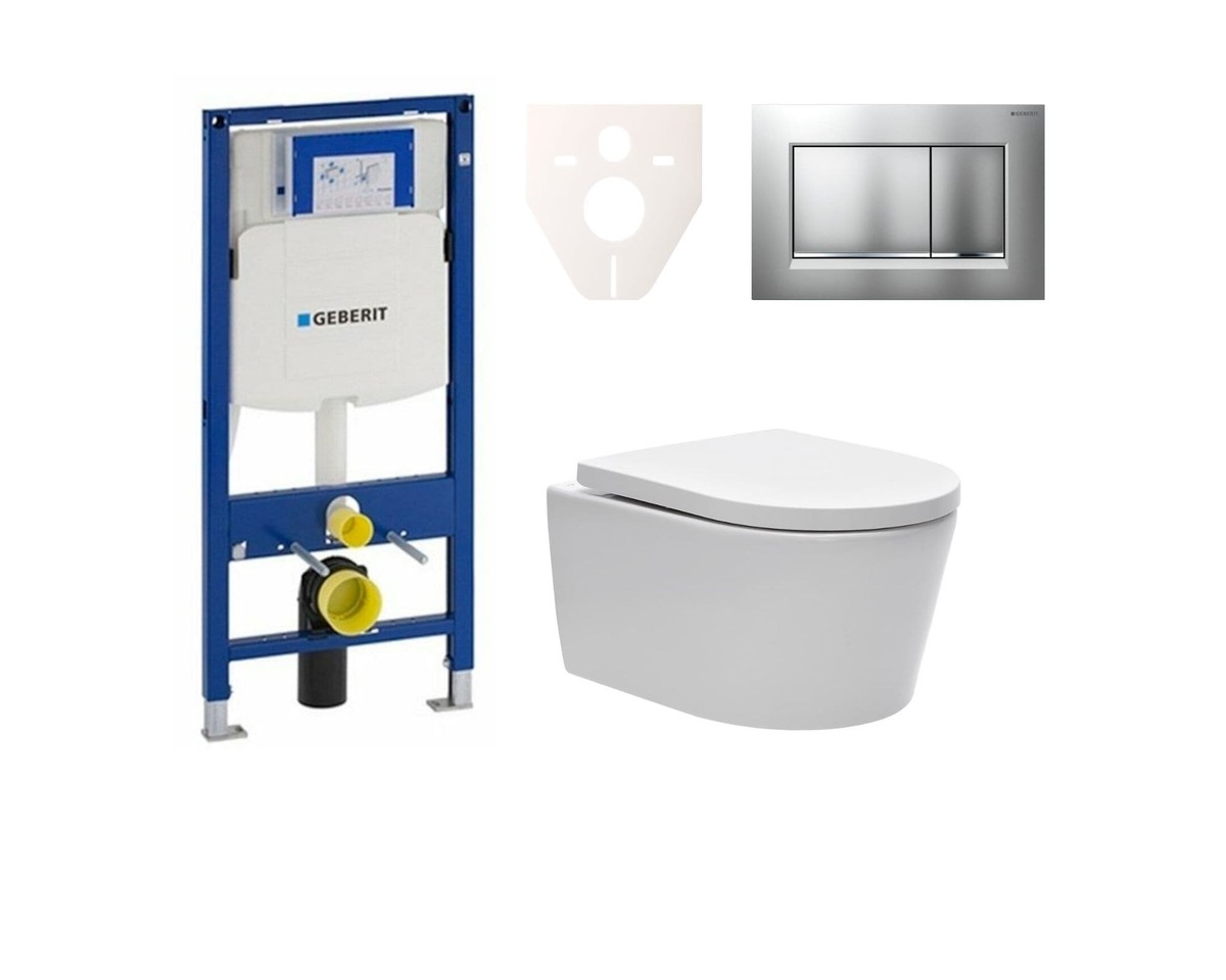 Cenově zvýhodněný závěsný WC set Geberit do lehkých stěn / předstěnová montáž+ WC SAT Brevis SIKOGES3W7 SAT