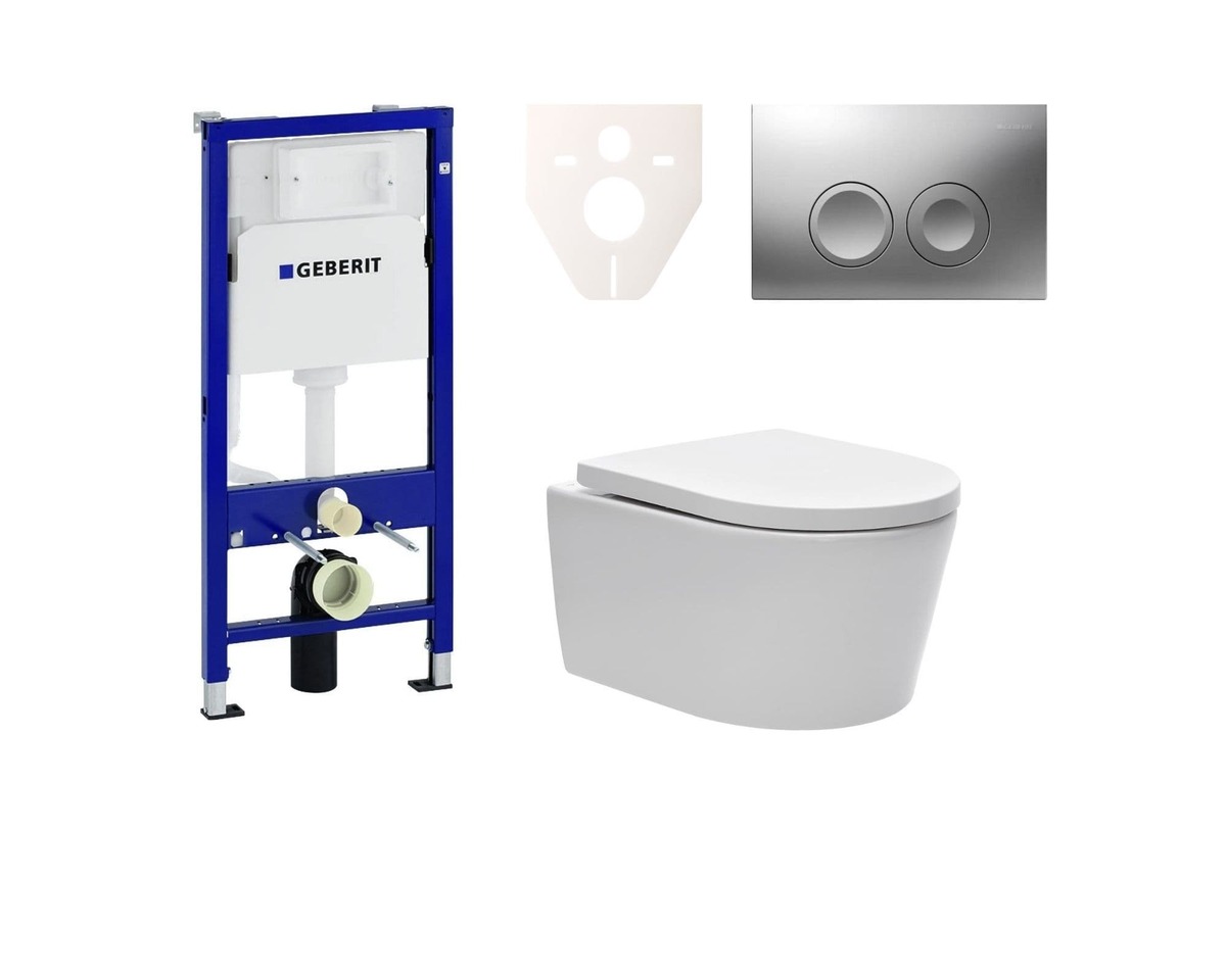 Cenově zvýhodněný závěsný WC set Geberit do lehkých stěn / předstěnová montáž+ WC SAT Brevis SIKOGES6W3 SAT