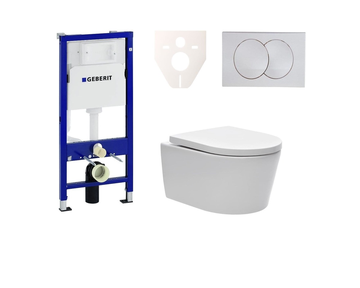 Cenově zvýhodněný závěsný WC set Geberit do lehkých stěn / předstěnová montáž+ WC SAT Brevis SIKOGES6W7 SAT