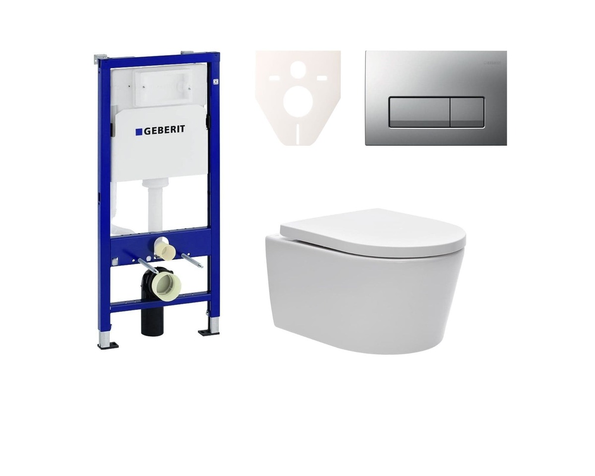 Cenově zvýhodněný závěsný WC set Geberit do lehkých stěn / předstěnová montáž+ WC SAT Brevis SIKOGES6W8 SAT