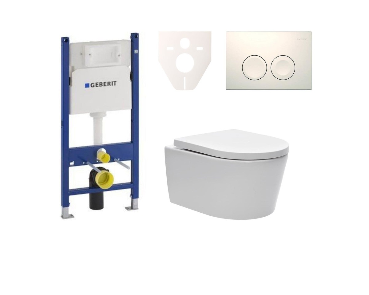 Cenově zvýhodněný závěsný WC set Geberit do lehkých stěn / předstěnová montáž+ WC SAT Brevis SIKOGES7W1 SAT