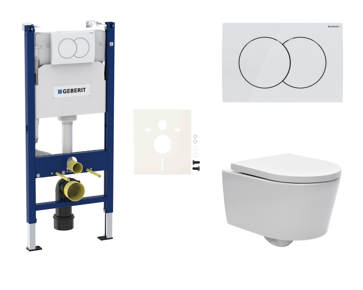 Cenově zvýhodněný závěsný WC set Geberit do lehkých stěn / předstěnová montáž+ WC SAT Brevis SIKOGESBRED01 NO BRAND