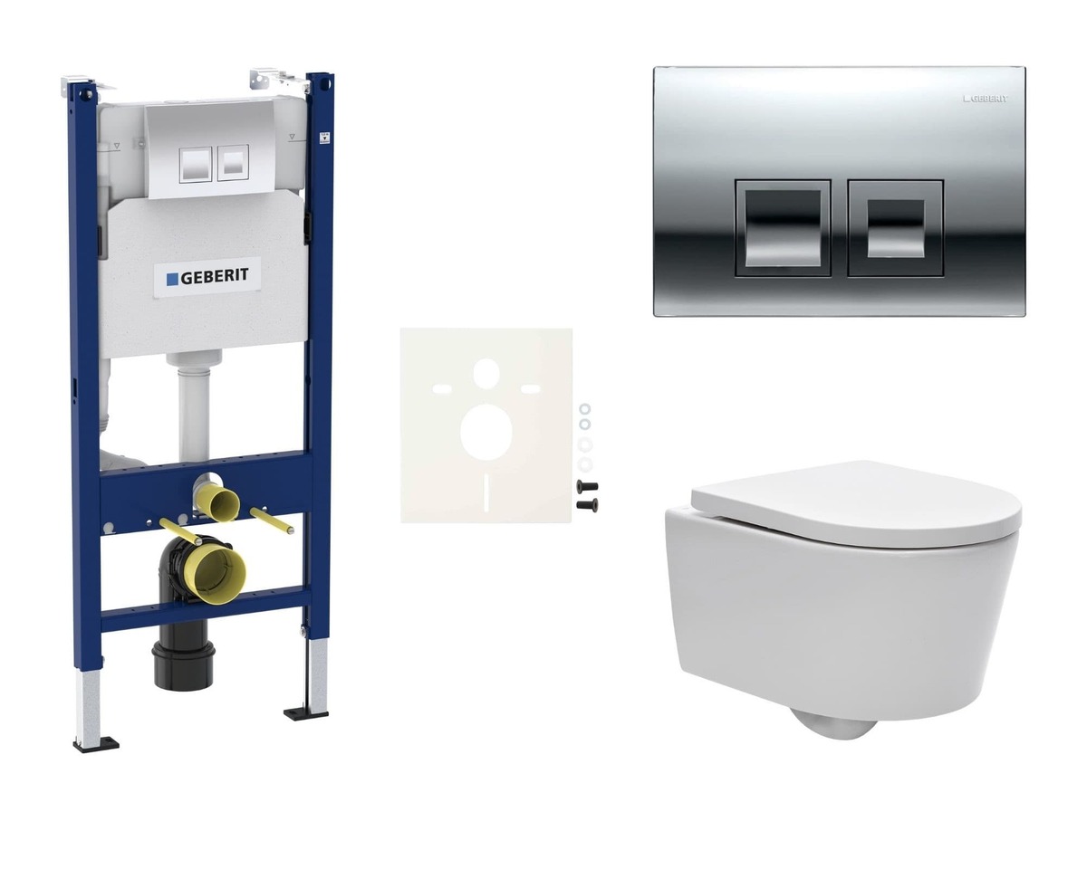 Cenově zvýhodněný závěsný WC set Geberit do lehkých stěn / předstěnová montáž+ WC SAT Brevis SIKOGESBRED35 NO BRAND