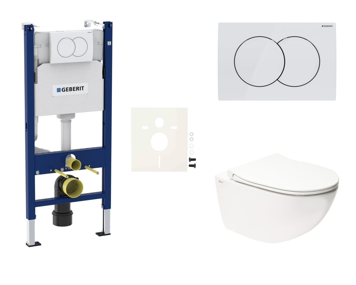 Cenově zvýhodněný závěsný WC set Geberit do lehkých stěn / předstěnová montáž+ WC SAT Infinitio SIKOGESINFD01 NO BRAND