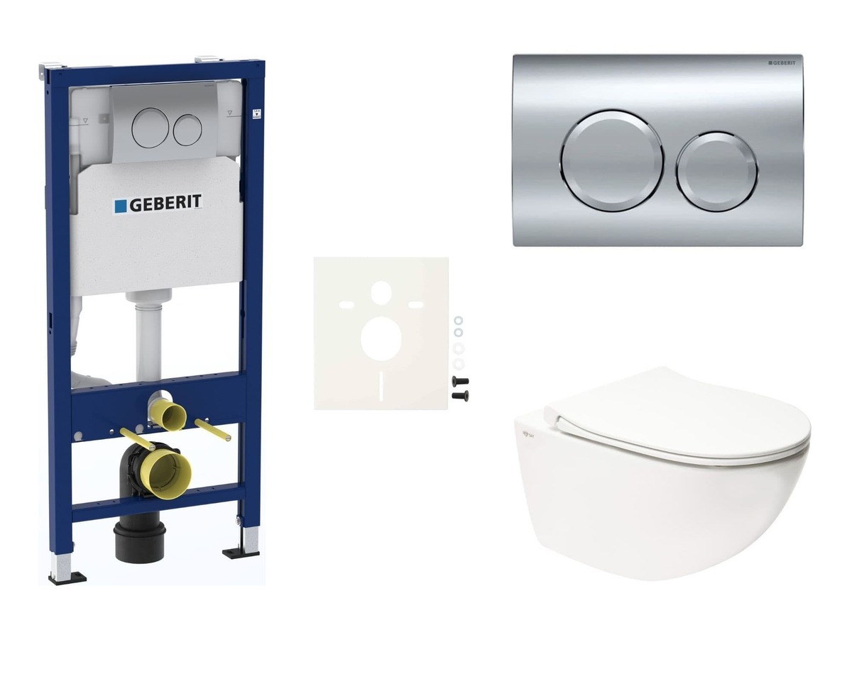 Cenově zvýhodněný závěsný WC set Geberit do lehkých stěn / předstěnová montáž+ WC SAT Infinitio SIKOGESINFD20 NO BRAND