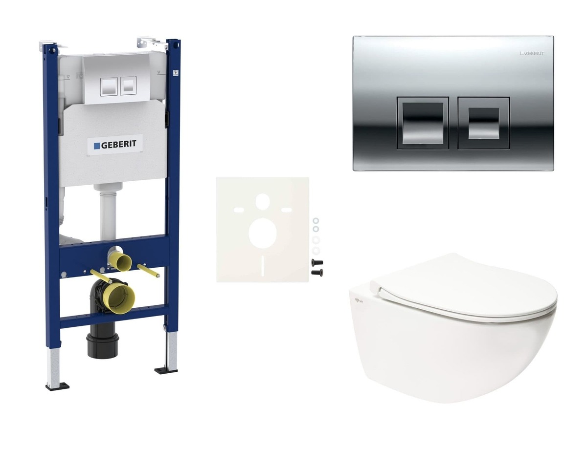 Cenově zvýhodněný závěsný WC set Geberit do lehkých stěn / předstěnová montáž+ WC SAT Infinitio SIKOGESINFD35 NO BRAND