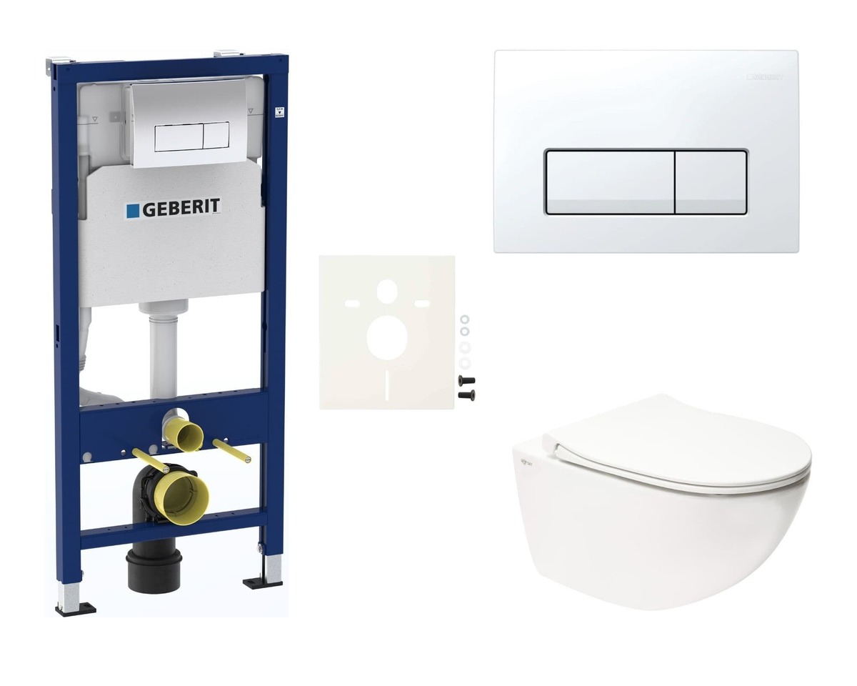Cenově zvýhodněný závěsný WC set Geberit do lehkých stěn / předstěnová montáž+ WC SAT Infinitio SIKOGESINFD50 NO BRAND