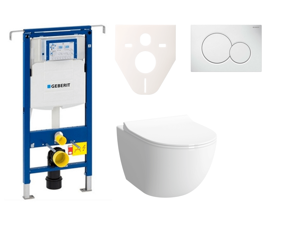 Cenově zvýhodněný závěsný WC set Geberit do lehkých stěn / předstěnová montáž+ WC Vitra Vitra Shift SIKOGES4N1 Vitra