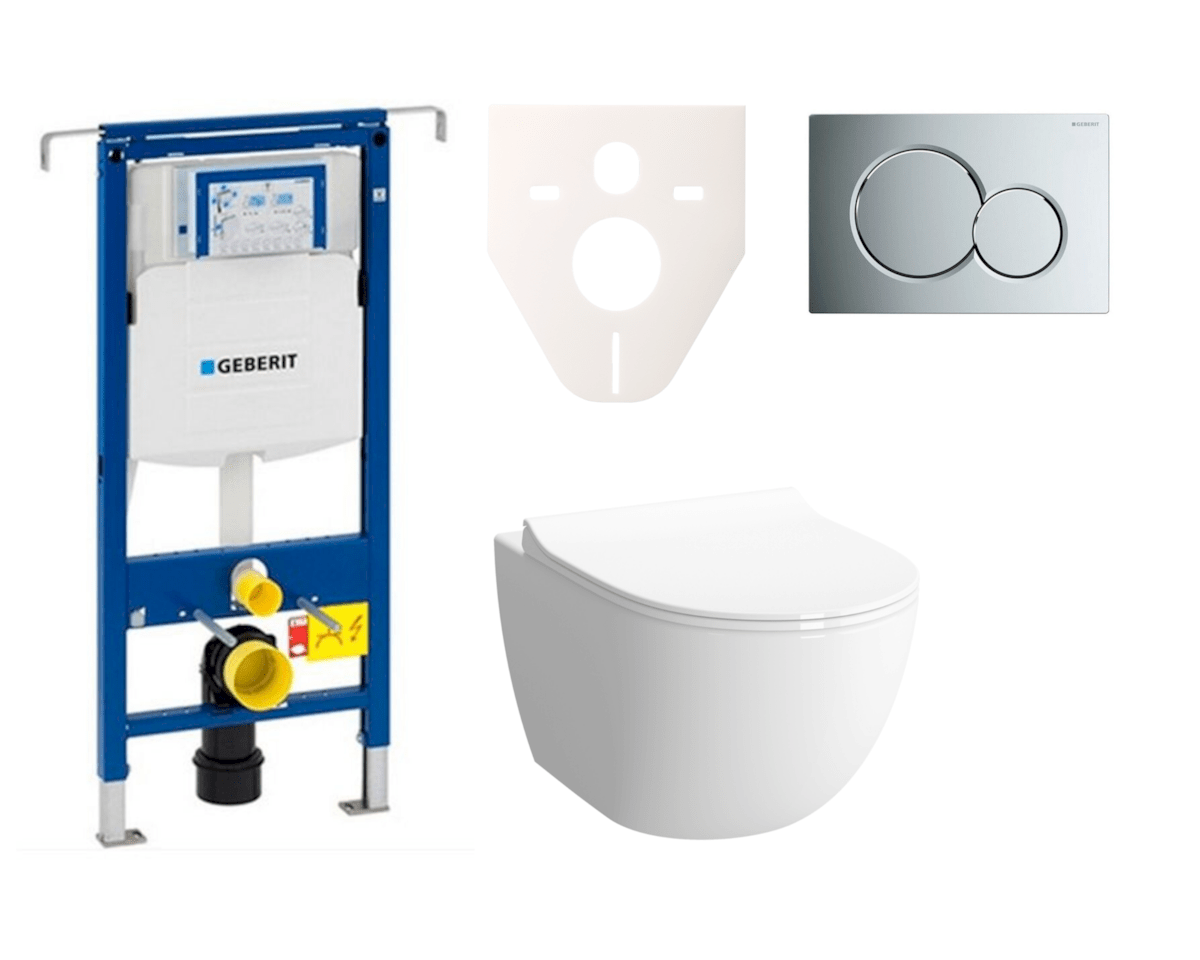 Cenově zvýhodněný závěsný WC set Geberit do lehkých stěn / předstěnová montáž+ WC Vitra Vitra Shift SIKOGES4N2 Vitra
