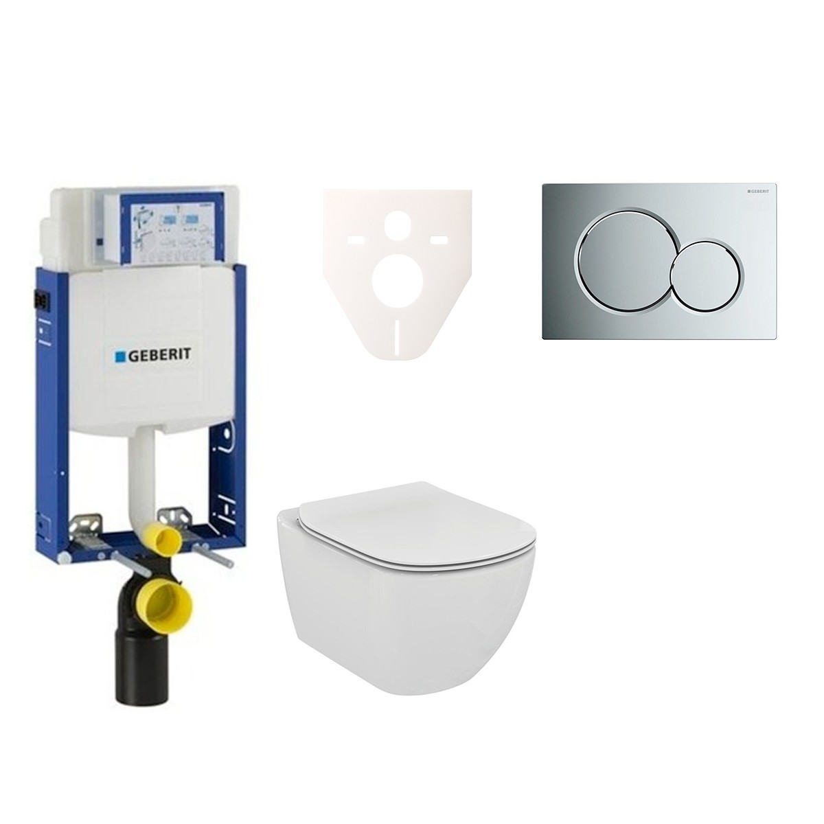 Cenově zvýhodněný závěsný WC set Geberit k zazdění + WC Ideal Standard Tesi 110.302.00.5NE2 Ideal Standard