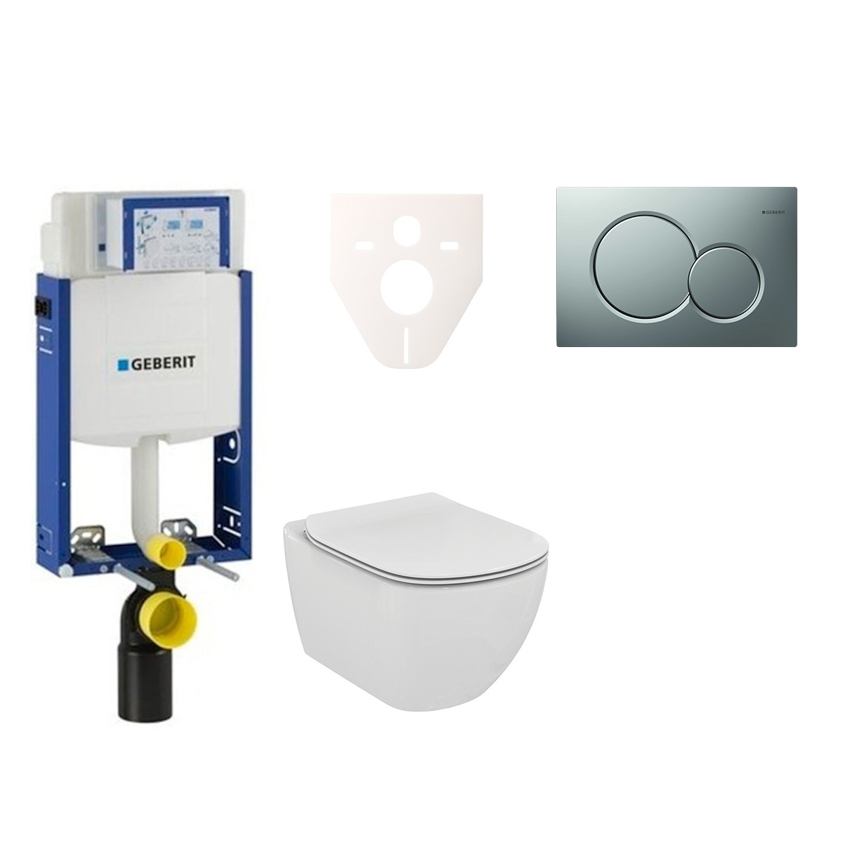 Cenově zvýhodněný závěsný WC set Geberit k zazdění + WC Ideal Standard Tesi 110.302.00.5NE3 Ideal Standard