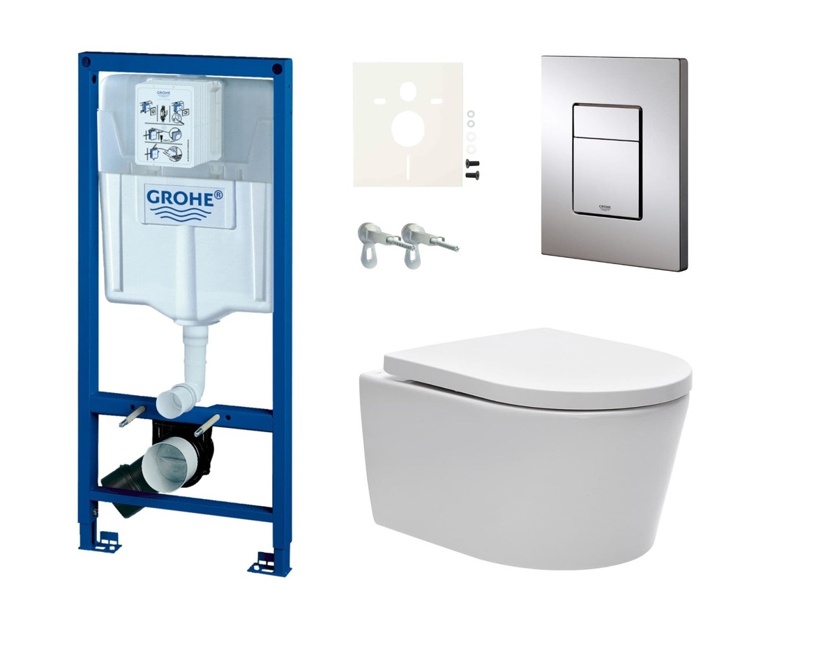 Cenově zvýhodněný závěsný WC set Grohe do lehkých stěn / předstěnová montáž+ WC SAT Brevis SIKOGRSBR1S SAT