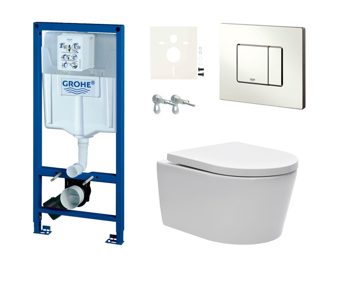 Cenově zvýhodněný závěsný WC set Grohe do lehkých stěn / předstěnová montáž+ WC SAT Brevis SIKOGRSBR2S SAT