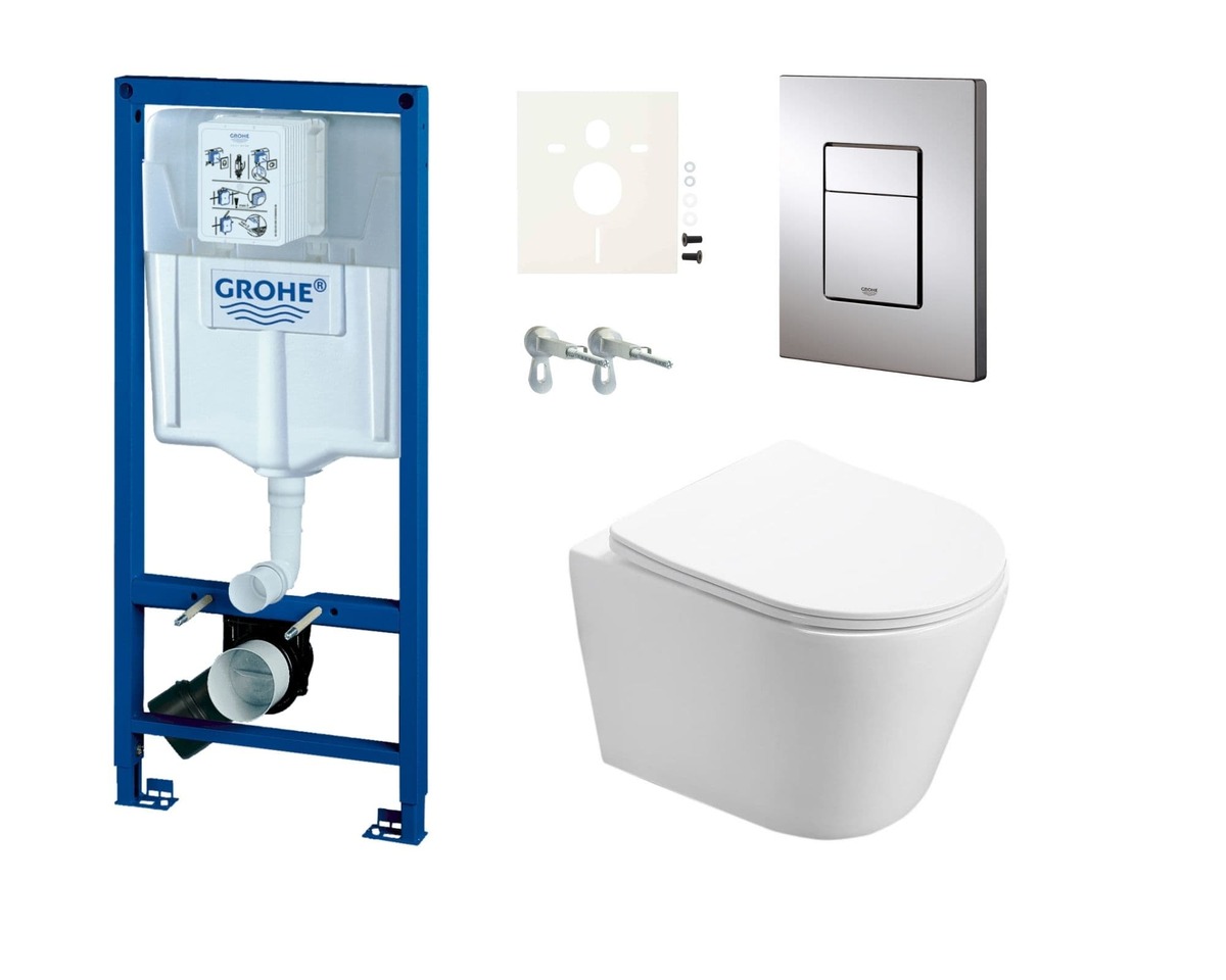 Cenově zvýhodněný závěsný WC set Grohe do lehkých stěn / předstěnová montáž+ WC SAT Infinitio SIKOGRSIN1S SAT