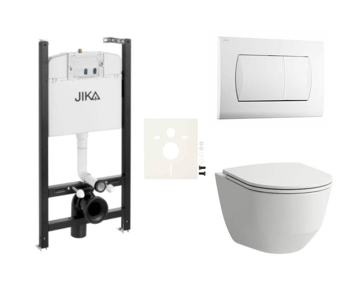 Cenově zvýhodněný závěsný WC set Jika do lehkých stěn / předstěnová montáž+ WC Laufen SIKOJSL1 NO BRAND