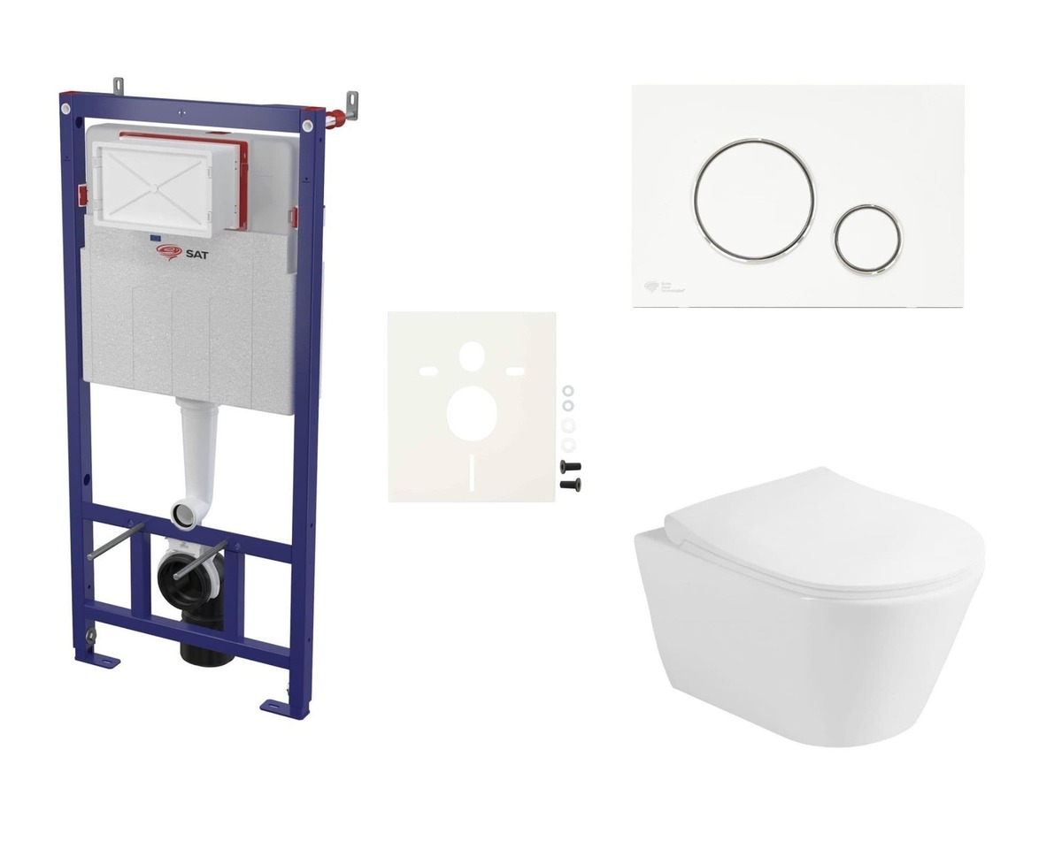 Cenově zvýhodněný závěsný WC set SAT do lehkých stěn / předstěnová montáž+ WC Glacera Ava SIKOSSAVA70K NO BRAND