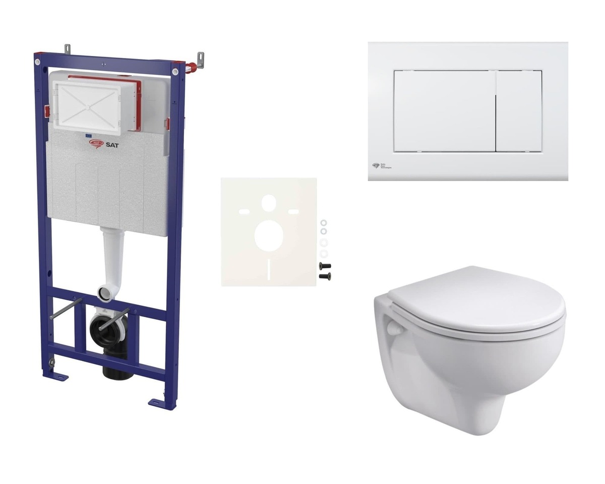 Cenově zvýhodněný závěsný WC set SAT do lehkých stěn / předstěnová montáž+ WC Kolo Rekord SIKOSSKOL20K NO BRAND