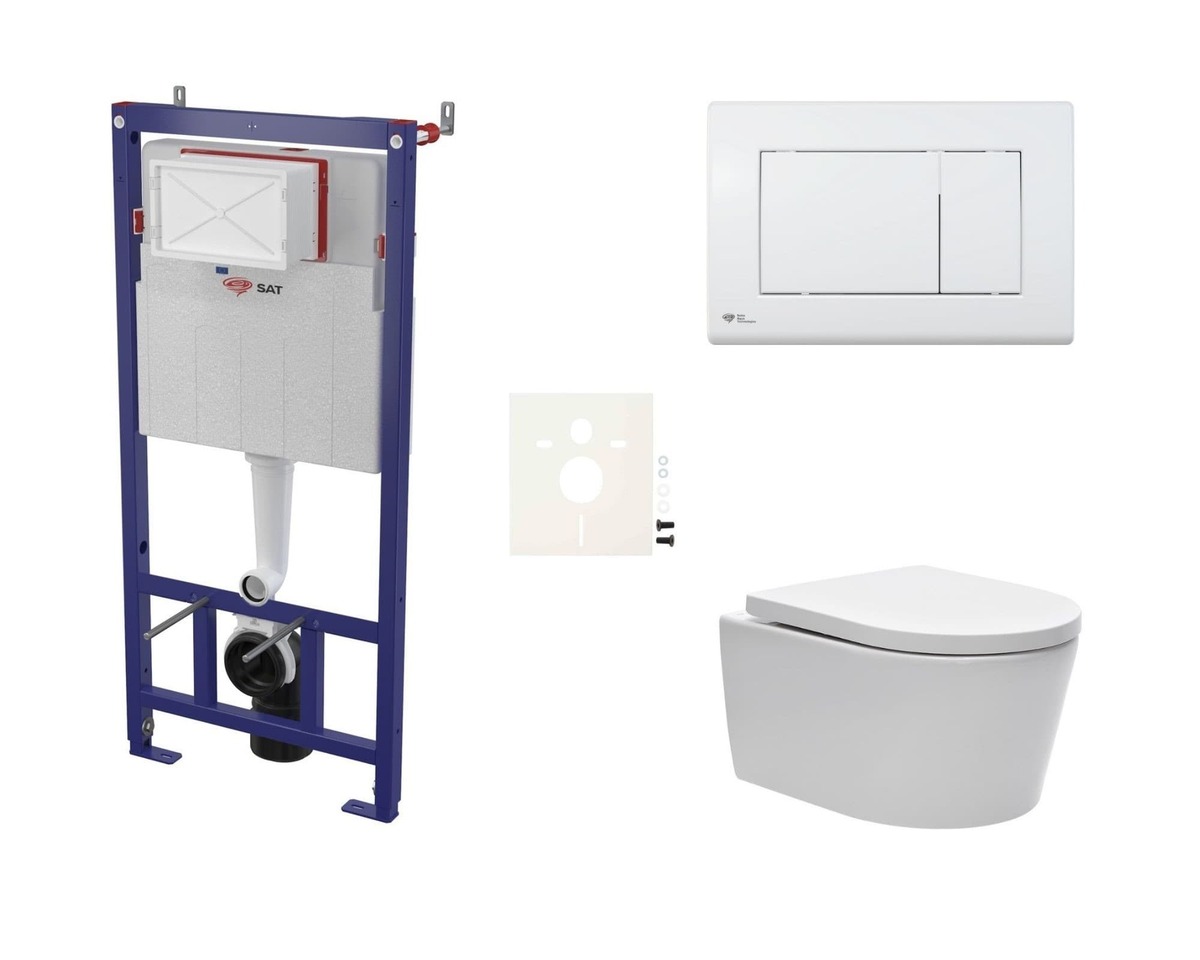 Cenově zvýhodněný závěsný WC set SAT do lehkých stěn / předstěnová montáž+ WC SAT Brevis SIKOSSBR20K SAT