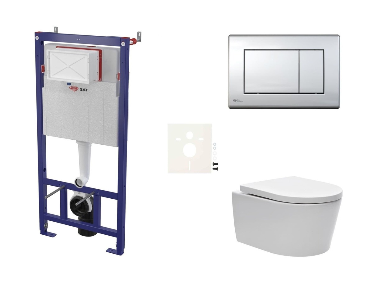 Cenově zvýhodněný závěsný WC set SAT do lehkých stěn / předstěnová montáž+ WC SAT Brevis SIKOSSBR21K SAT