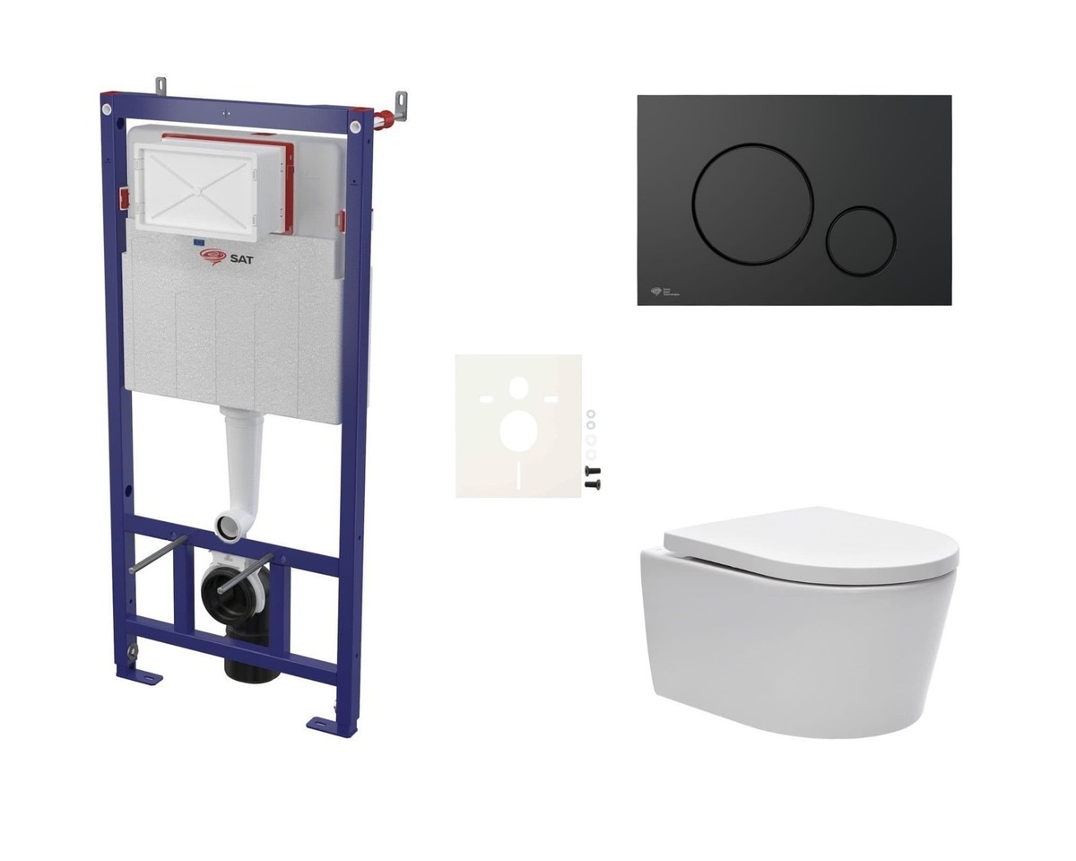 Cenově zvýhodněný závěsný WC set SAT do lehkých stěn / předstěnová montáž+ WC SAT Brevis SIKOSSBR68K SAT